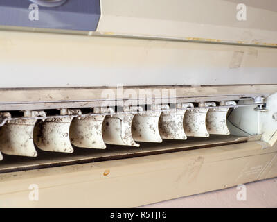close up mold in air conditioner system. Danger and the cause of pneumonia and respiratory diseases in house or office. air condition must clean evern Stock Photo