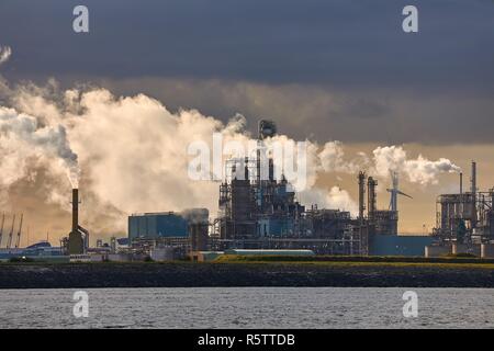 Smoking chemical plant Stock Photo