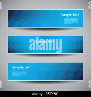 Banner or Header Designs with Blue Abstract Pattern  in Freely Scalable and Editable Vector Format Stock Vector