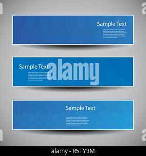 Banner or Header Designs with Blue Abstract Pattern  in Freely Scalable and Editable Vector Format Stock Vector