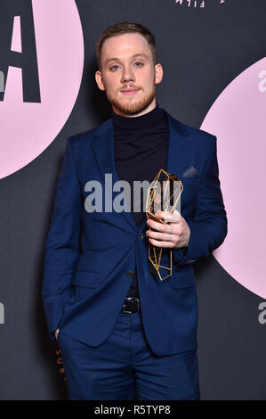 Joe Cole with the Best Actor award, during the twenty-first British Independent Film Awards, held at Old Billingsgate, London. Stock Photo