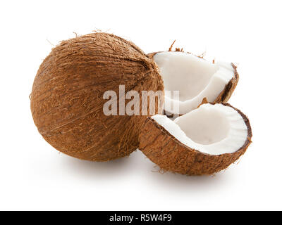 Coconut. Chopped coconut isolated on white background Stock Photo