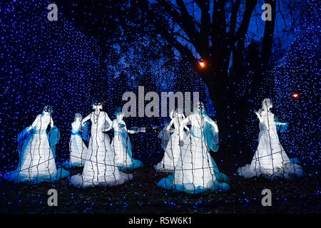 Nine Ladies Dancing, Christmas, Burnaby Village Museum, Burnaby, British Columbia, Canada Stock Photo