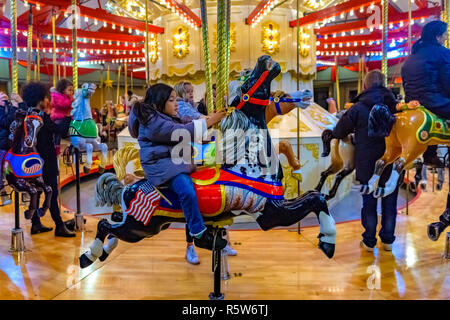 Parker Carousel, Burnaby Village Museum, Burnaby, British Columbia, Canada Stock Photo