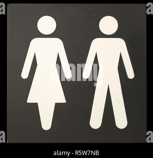 Man and Woman on Sign Stock Photo