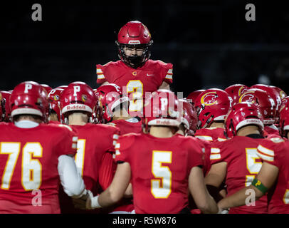 Football action with Chico vs. Pleasant Valley High School in Chico, California. Stock Photo