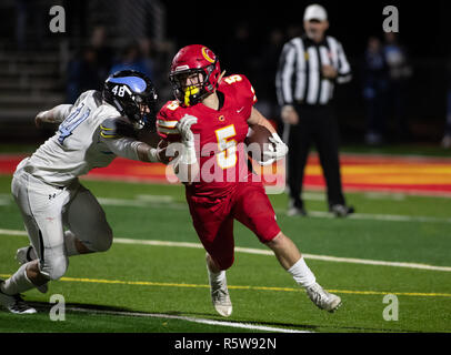 Football action with Chico vs. Pleasant Valley High School in Chico, California. Stock Photo