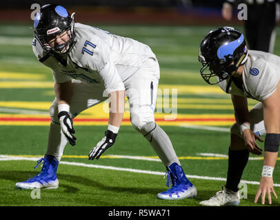 Football action with Chico vs. Pleasant Valley High School in Chico, California. Stock Photo