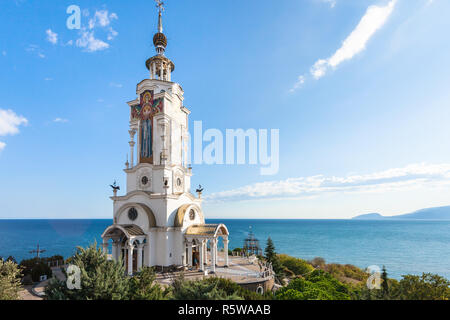 view of Church-lighthouse of St Nicholas in Crimea Stock Photo
