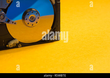 Colorful hdd. open hard disk drive. the concept of data storage. data array. hard drive from the computer Stock Photo