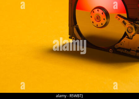Colorful hdd. open hard disk drive. the concept of data storage. data array. hard drive from the computer Stock Photo