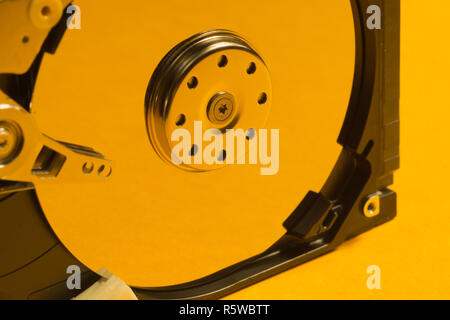 Colorful hdd. open hard disk drive. the concept of data storage. data array. hard drive from the computer Stock Photo