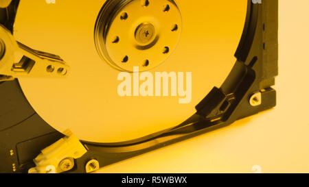 Colorful hdd. open hard disk drive. the concept of data storage. data array Stock Photo