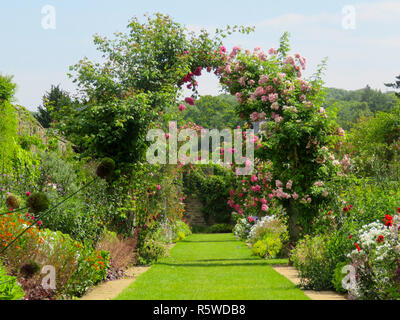 Herbaceous long border in full flower at Dyffryn Gardens, St Nicholas, Vale of Glamorgan, South Wales, UK Stock Photo