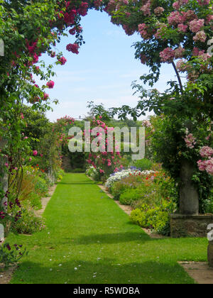 Herbaceous long border in full flower at Dyffryn Gardens, St Nicholas, Vale of Glamorgan, South Wales, UK Stock Photo