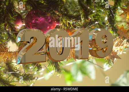 Happy New Year Greeting Card 2019 Stock Photo