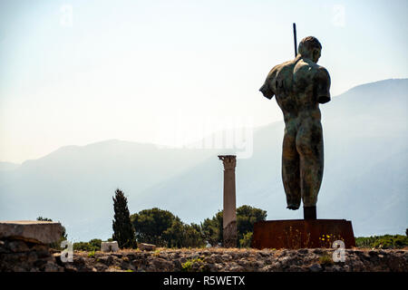 AT POMPEI - ON 06/22/ 2017 - Ruins of  ancient roman town of Pompeii, destroyed by vesuvius eruption in 70 d.c. Stock Photo