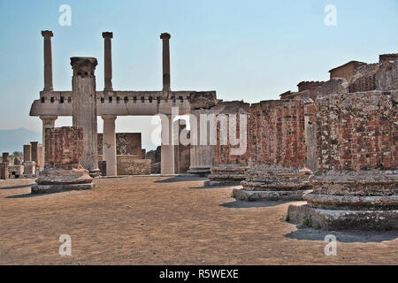 AT POMPEI - ON 06/22/ 2017 - Ruins of  ancient roman town of Pompeii, destroyed by vesuvius eruption in 70 d.c. Stock Photo