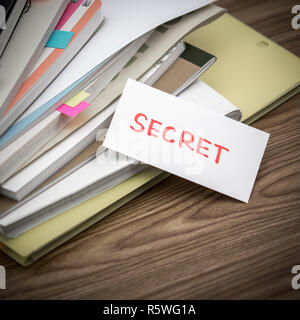 Secret  The Pile of Business Documents on the Desk Stock Photo