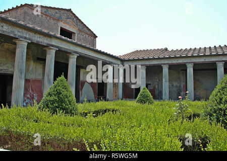 AT POMPEI - ON 06/22/ 2017 - Ruins of  ancient roman town of Pompeii, destroyed by vesuvius eruption in 70 d.c. Stock Photo