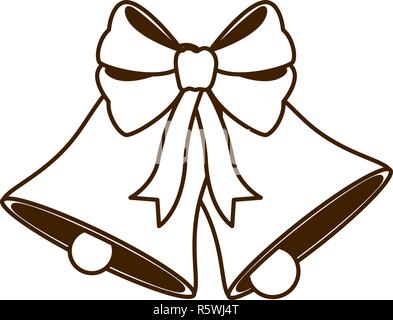 bells with bow isolated icon Stock Vector