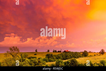 Scenic view of Cental Kentucky countryside after storm Stock Photo