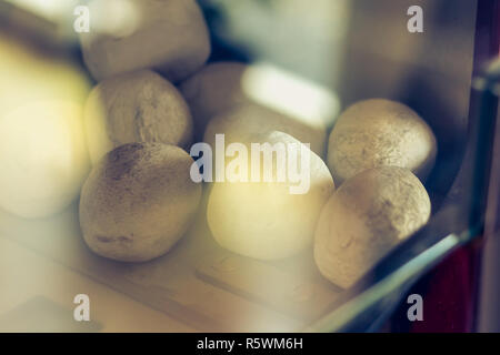 decorative white stones in a bioethanol fireplace Stock Photo
