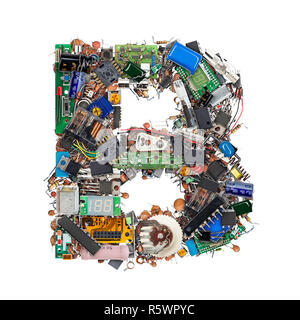 Letter B made of electronic components Stock Photo