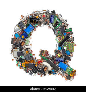 Letter Q made of electronic components Stock Photo