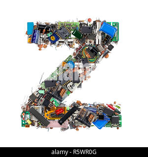 Letter Z made of electronic components Stock Photo