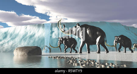 Glacier Mammoths Stock Photo