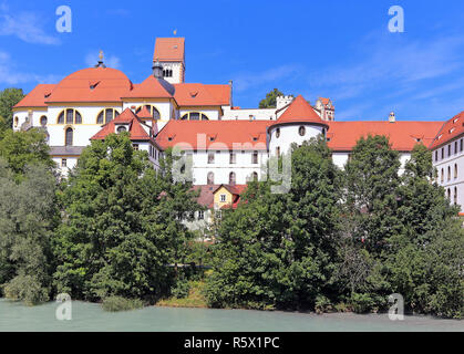 high castle and monastery st mang above the lech in fÃ¼ssen Stock Photo