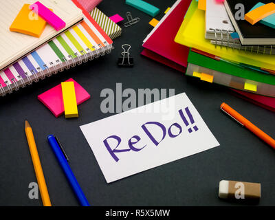 Somebody Left the Message on Your Working Desk  ReDo Stock Photo