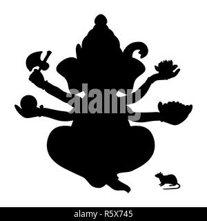 Genesha silhouette traditional religion spirituality Stock Photo