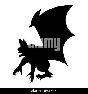 Gargoyle Chimera silhouette ancient mythology fantasy Stock Photo