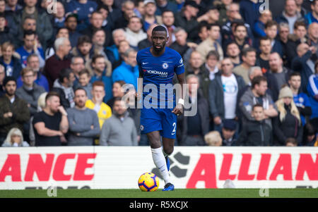 London, UK. 02nd Dec, 2018. Antonio RŸdiger of Chelsea during the Premier League match between Chelsea and Fulham at Stamford Bridge, London, England on 2 December 2018. Photo by Andy Rowland. (Photograph May Only Be Used For Newspaper And/Or Magazine Editorial Purposes. www.football-dataco.com) Credit: Andrew Rowland/Alamy Live News Stock Photo