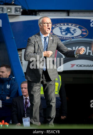 London, UK. 02nd Dec, 2018. Fulham manager Claudio Ranieri during the Premier League match between Chelsea and Fulham at Stamford Bridge, London, England on 2 December 2018. Photo by Andy Rowland. (Photograph May Only Be Used For Newspaper And/Or Magazine Editorial Purposes. www.football-dataco.com) Credit: Andrew Rowland/Alamy Live News Stock Photo