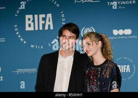 London, UK. 2nd Dec 2018. Tamsin Egerton and Josh Hartnett Arrivers at The 21st British Independent Film Awards at 1 Old Billingsgate Walk on 21 December 2018, London, UK. Credit: Picture Capital/Alamy Live News Stock Photo