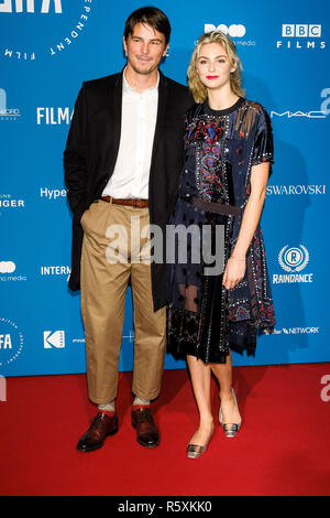 London, UK. 2nd Dec 2018. Tamsin Egerton and Josh Hartnett at the 21ST BRITISH INDEPENDENT FILM AWARDS CEREMONY on Sunday 2 December 2018 held at Old Billingsgate, London. Pictured: Tamsin Egerton, Josh Hartnett. Credit: Julie Edwards/Alamy Live News Stock Photo