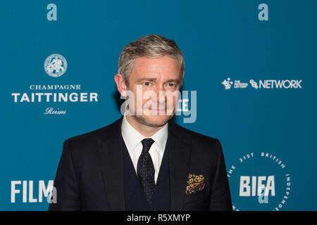 London, UK. 02nd December 2018. Martin Freeman attends the 21st British Independent Film Awards (BIFAs) at Old Billingsgate in the City of London. Credit: Wiktor Szymanowicz/Alamy Live News Stock Photo