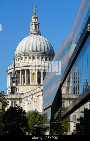 St Paul's Cathedral and One New Change building in London England United Kingdom UK Stock Photo