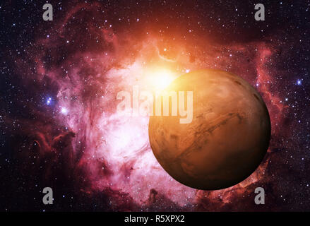 Solar System - Mars. It is the fourth planet from the Sun. Stock Photo