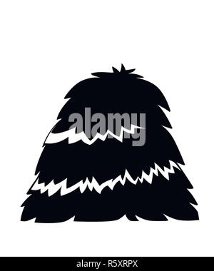 Black silhouette. Bale of hay. Haystack flat vector illustration isolated on white background. Stock Vector