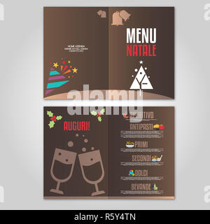 Festive menu with Christmas icons Stock Photo