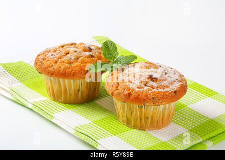 Two Stracciatella Muffins Stock Photo