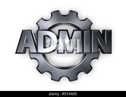 gear and the word admin - 3d illustration Stock Photo