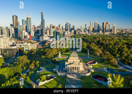 Aerial view of Melbourne CBD Stock Photo