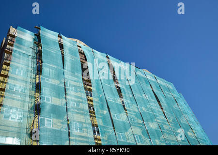 Safety net in the newly built high-rise building Stock Photo