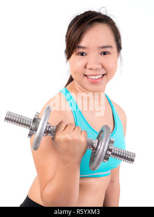 asian chubby woman exercise Stock Photo - Alamy