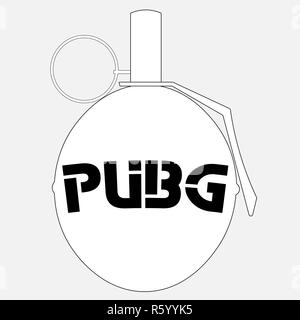 art icon for the network game pabg unknown player grenade Stock Vector